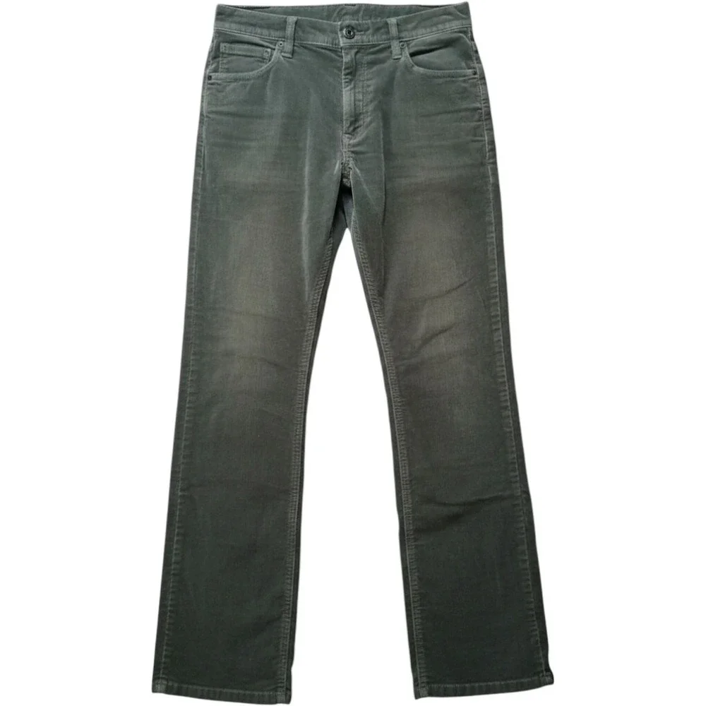 LeVi's Jeans 29x33 Black Label Silver Tag Army Green Corduroy Distressed #437C